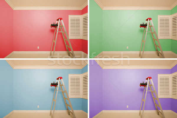 Set of Empty Rooms Painted in Variety of Colors Stock photo © feverpitch