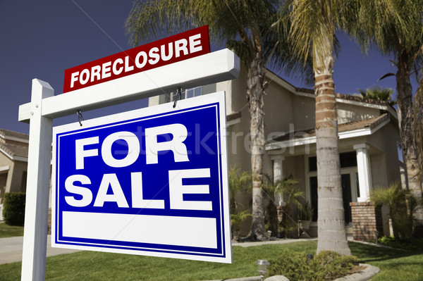 Foreclosure For Sale Real Estate Sign and House Stock photo © feverpitch