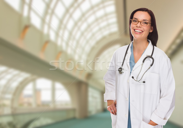 Female Doctor or Nurse Inside Hospital Stock photo © feverpitch