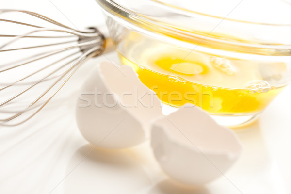 手 混頻器 雞蛋 玻璃 碗 商業照片 © feverpitch