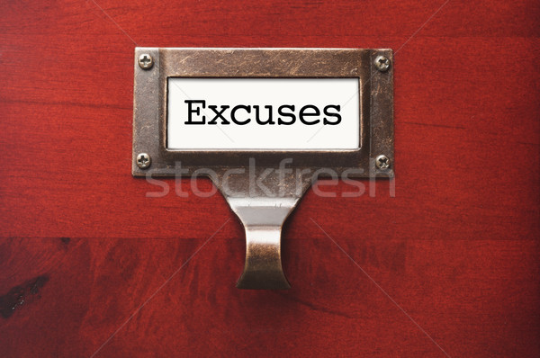 Lustrous Wooden Cabinet with Excuses File Label Stock photo © feverpitch