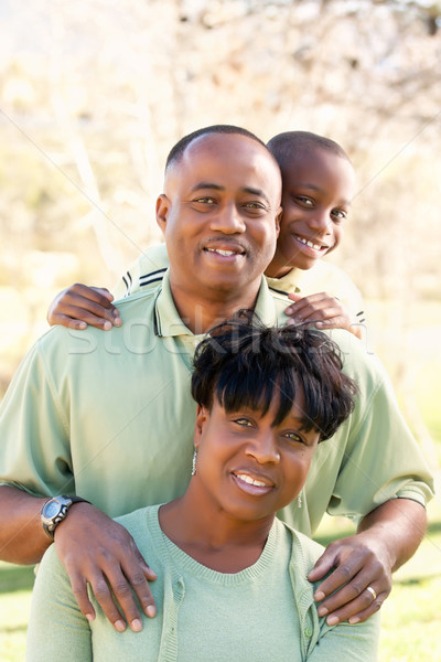 Belo africano americano retrato de família fora juntos família Foto stock © feverpitch