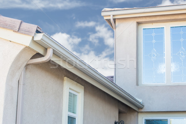 House with New Seamless Aluminum Rain Gutters. Stock photo © feverpitch