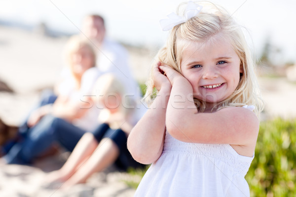 Stock photo: Adorable Little Blonde Girl Having Fun At the Beach