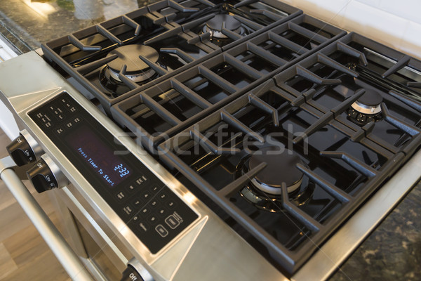 New Modern Natural Gas Range Stove Stock photo © feverpitch