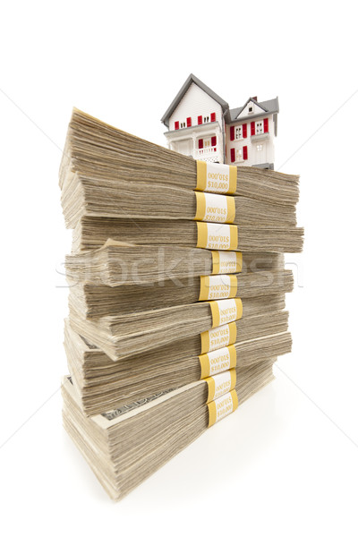Small House on Stacks of Hundred Dollar Bills Stock photo © feverpitch