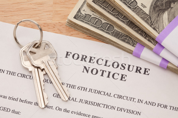 House Keys, Stack of Money and Foreclosure Notice Stock photo © feverpitch