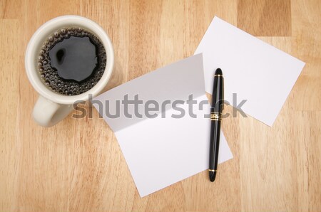 Blank Note Card, Pen and Coffee Stock photo © feverpitch