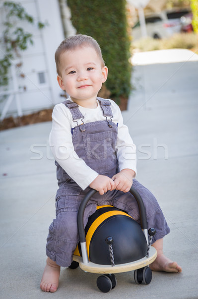 Young Mixed Race Chinese and Caucasian Baby Boy Having Fun Outdo Stock photo © feverpitch
