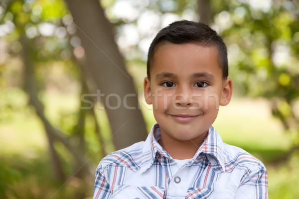 красивый парка молодые Hispanic мальчика Сток-фото © feverpitch