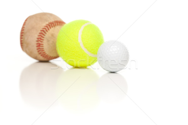 Baseball tenis piłeczki do golfa biały odizolowany Zdjęcia stock © feverpitch