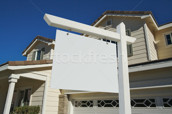 Blank Real Estate Sign & New Home Stock photo © feverpitch