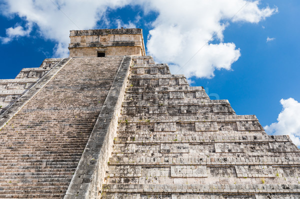 Mayan El Castillo Pyramid at the Archaeological Site in Chichen  Stock photo © feverpitch