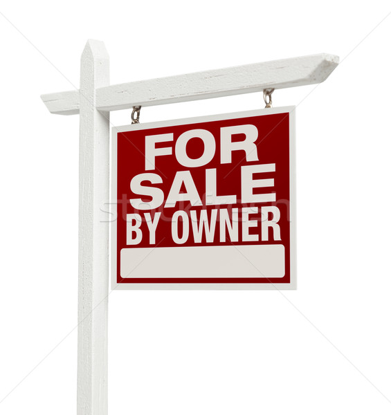 [[stock_photo]]: Vente · propriétaire · immobilier · signe · isolé · blanche