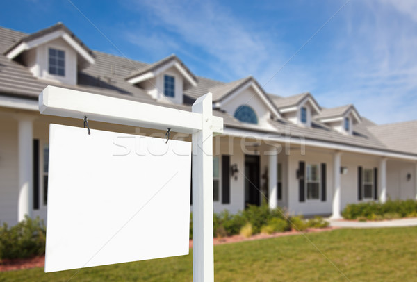 Stock photo: Blank Real Estate Sign & Home