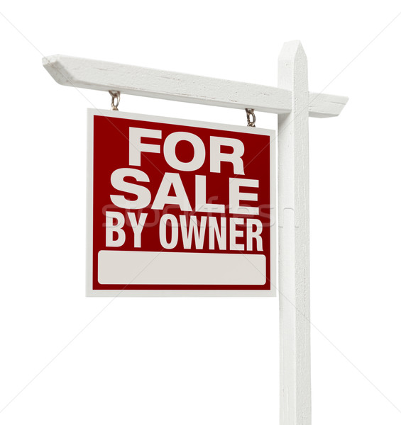 [[stock_photo]]: Vente · propriétaire · immobilier · signe · isolé · blanche
