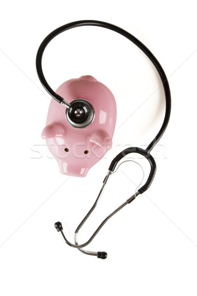 ストックフォト: 貯金 · 聴診器 · 孤立した · 白 · ビジネス · 健康