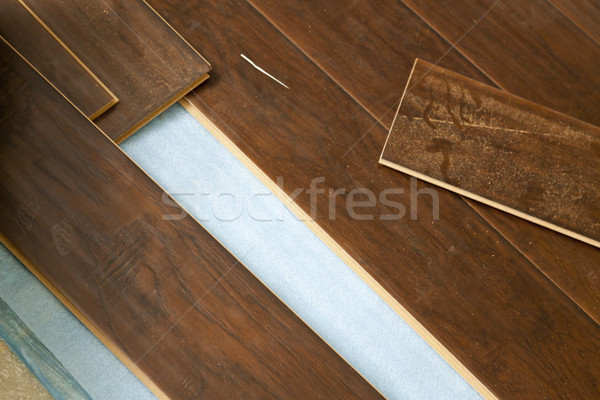 Recién marrón piso resumen edificio madera Foto stock © feverpitch