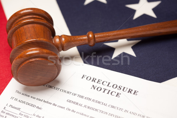 Gavel, American Flag and Foreclosure Notice Stock photo © feverpitch