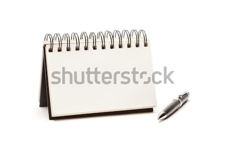 Blank Spiral Note Pad and Pen on White Stock photo © feverpitch