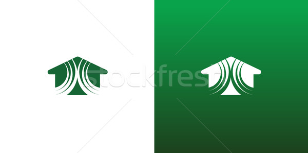 Abstract Sustainable Energy House Real Estate Symbol Both Solid  Stock photo © feverpitch