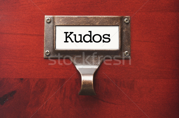 Lustrous Wooden Cabinet with Kudos File Label Stock photo © feverpitch