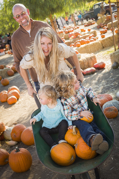 Young Family Enjoys a Day at the Pumpkin Patch Stock photo © feverpitch