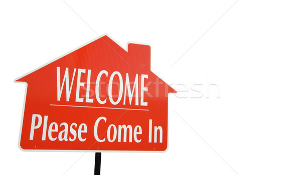 Bienvenue signe immobilier affaires bâtiment Photo stock © feverpitch