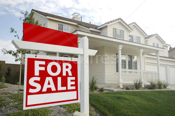 Blank For Sale Real Estate Sign and New Home Stock photo © feverpitch