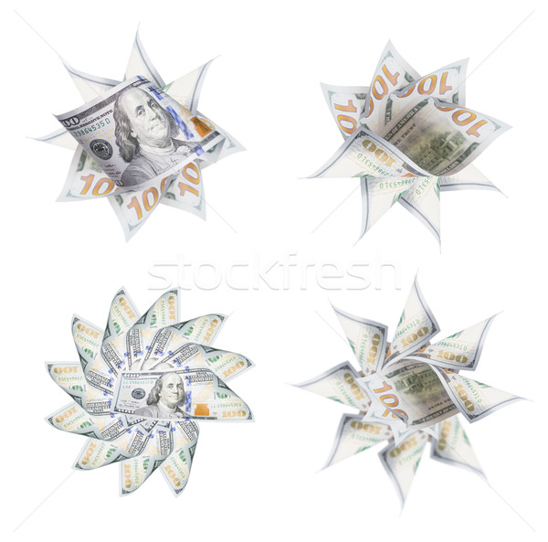 Set of Four One Hundred Dollar Bill Icon Graphic Photos Stock photo © feverpitch