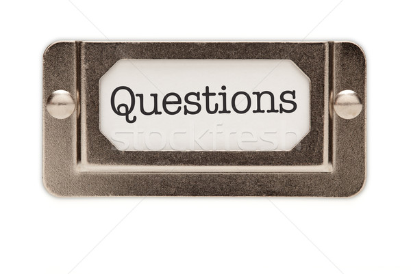 Questions File Drawer Label Stock photo © feverpitch