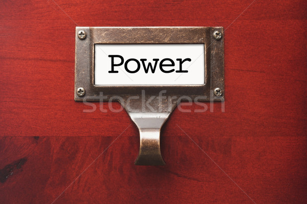 Lustrous Wooden Cabinet with Power File Label Stock photo © feverpitch