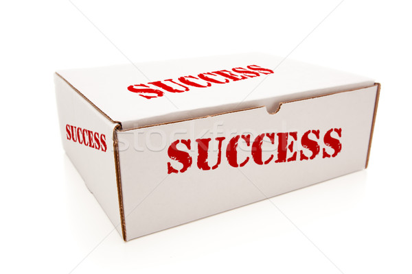 Foto stock: Branco · caixa · sucesso · isolado · palavra · papel
