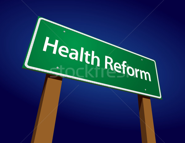 Health Reform Green Road Sign Vector Illustration Stock photo © feverpitch
