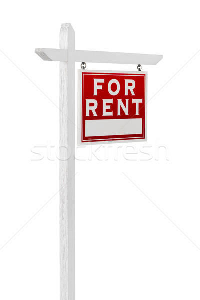 Stock photo: Right Facing For Rent Real Estate Sign Isolated on a White Backg