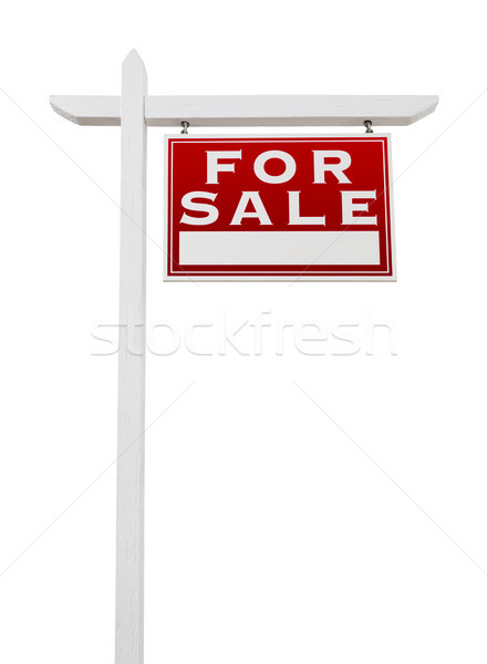 Right Facing For Sale Real Estate Sign Isolated on a White Backg Stock photo © feverpitch