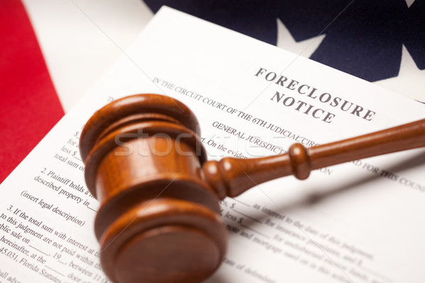 Gavel, American Flag and Foreclosure Notice Stock photo © feverpitch
