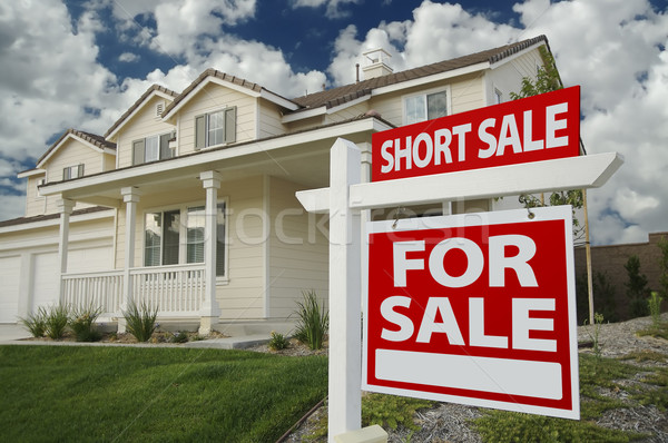 Short Sale Home For Sale Sign and House Stock photo © feverpitch