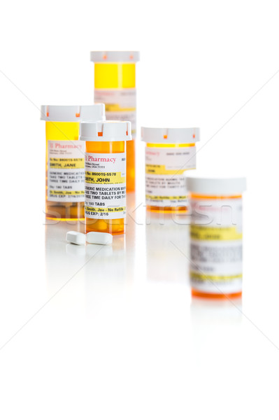 Non-Proprietary Medicine Prescription Bottles and Pills Isolated Stock photo © feverpitch