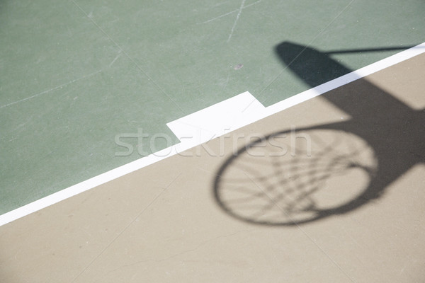 Foto stock: Sombra · baloncesto · neto · tribunal · resumen · superficie