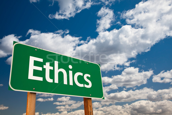 Stock photo: Ethics Green Road Sign