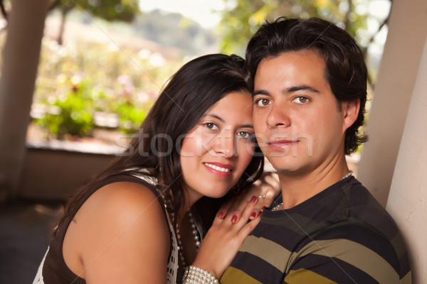 Foto stock: Atractivo · hispanos · Pareja · retrato · aire · libre