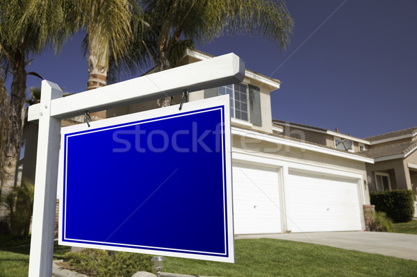 Blank Real Estate Sign and House Stock photo © feverpitch