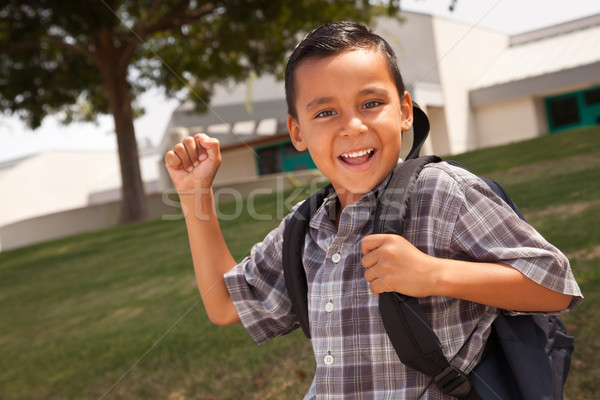 Zdjęcia stock: Szczęśliwy · młodych · hiszpańskie · chłopca · gotowy · szkoły