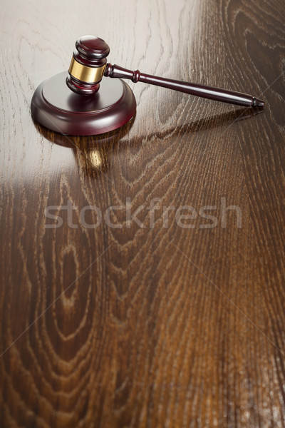 Wooden Gavel Abstract on Reflective Table Stock photo © feverpitch