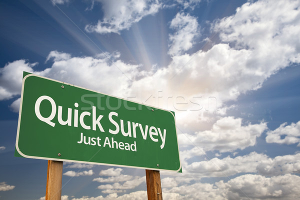 Quick Survey Green Road Sign Stock photo © feverpitch