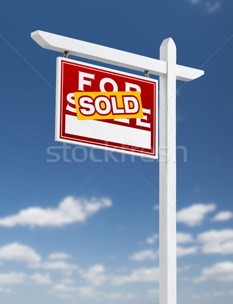 [[stock_photo]]: Vente · immobilier · signe · ciel · bleu