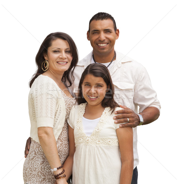西班牙裔美國人 家庭 孤立 白 母親 父親 商業照片 © feverpitch