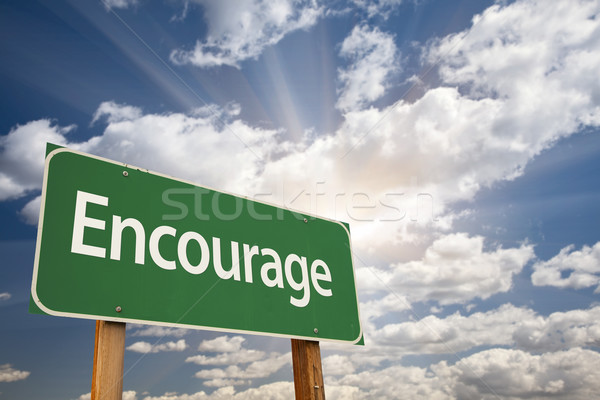 Encourage Green Road Sign Stock photo © feverpitch