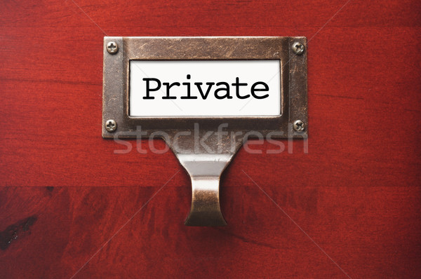 Lustrous Wooden Cabinet with Private File Label Stock photo © feverpitch